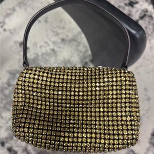 Alexander Wang Gold and Black Clutch with Vintage-Inspired Elegance